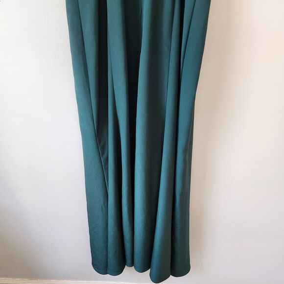 Celine New York Dress Womens M/L Green Maxi Rhinestones Crochet Evening Designer - Picture 7 of 16